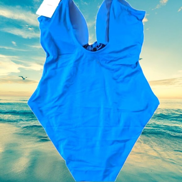 Andie Swim The Santorini One Piece Horizon Blue Eco Nylon Size Medium - Picture 3 of 10